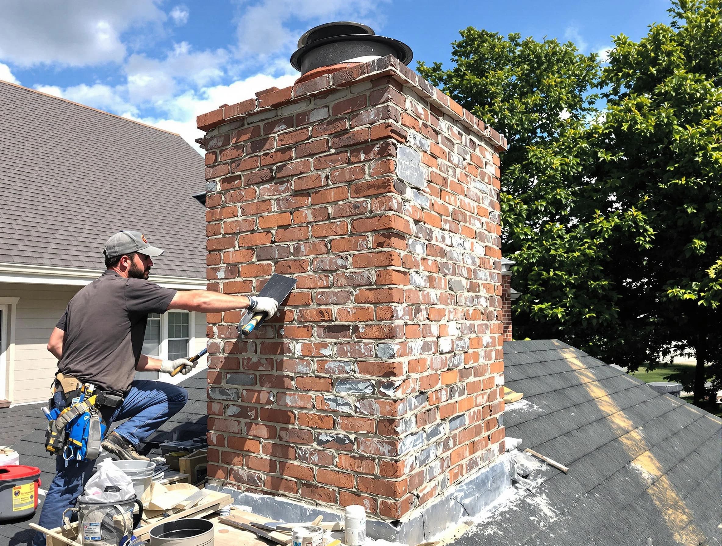 Completed chimney rebuild by Greensburg Chimney Sweep in Greensburg, PA