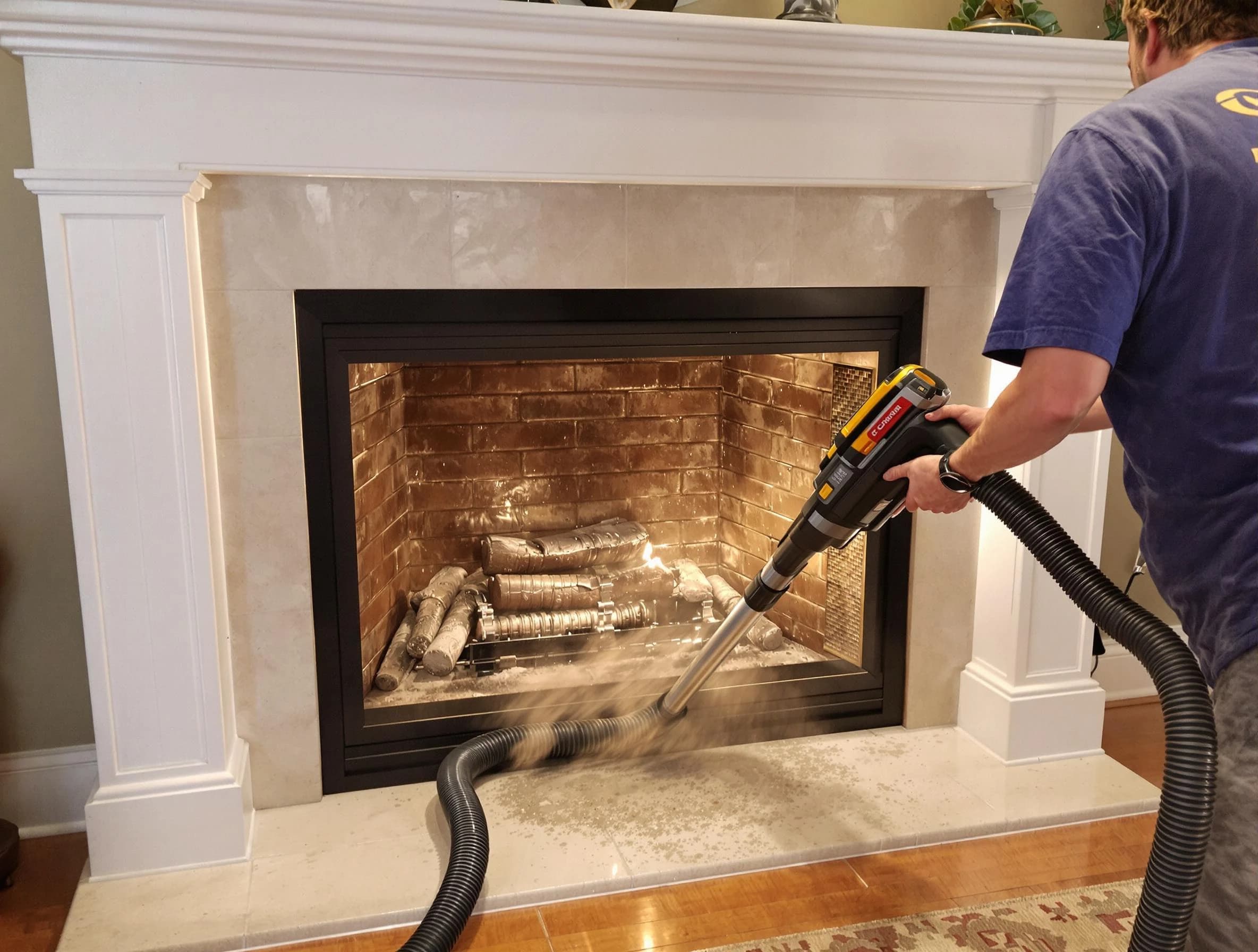 Fireplace cleaning performed by Greensburg Chimney Sweep in Greensburg, PA