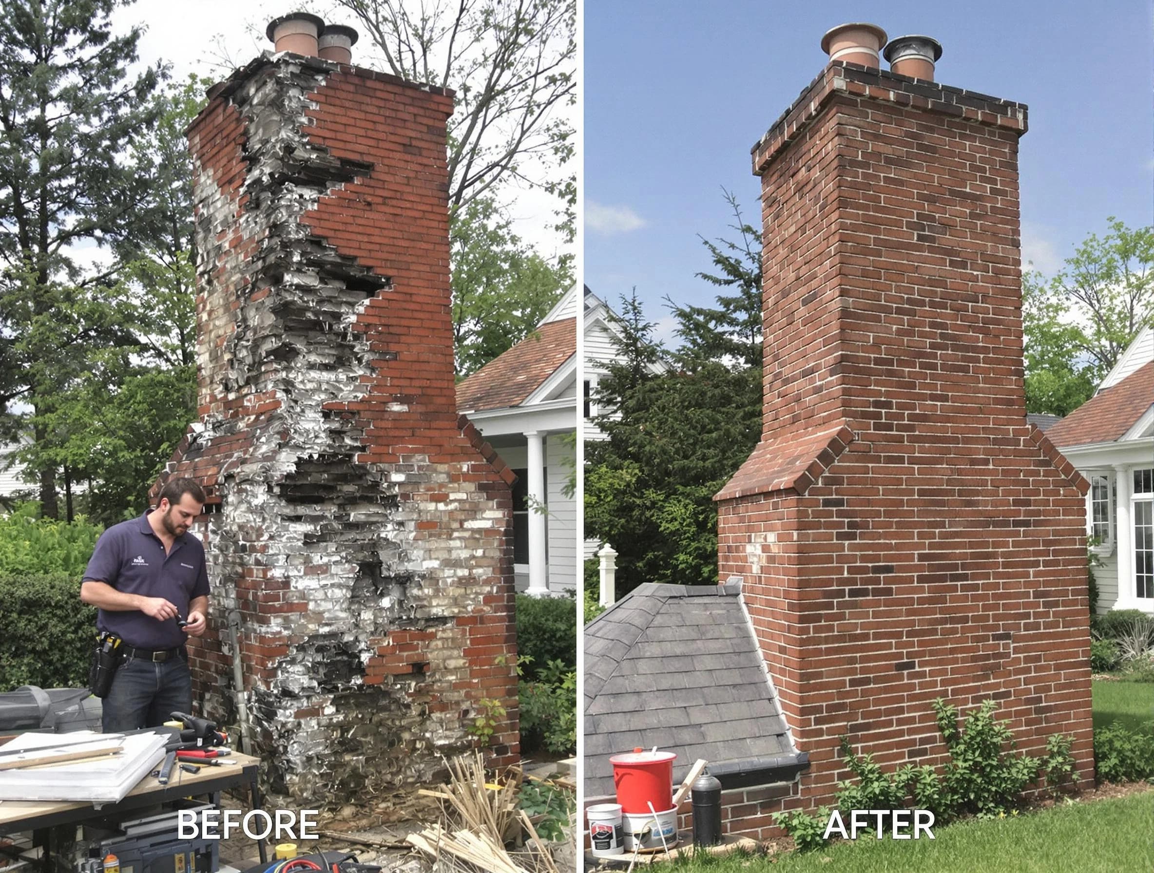 Greensburg Chimney Sweep performing a full chimney restoration in Greensburg, PA
