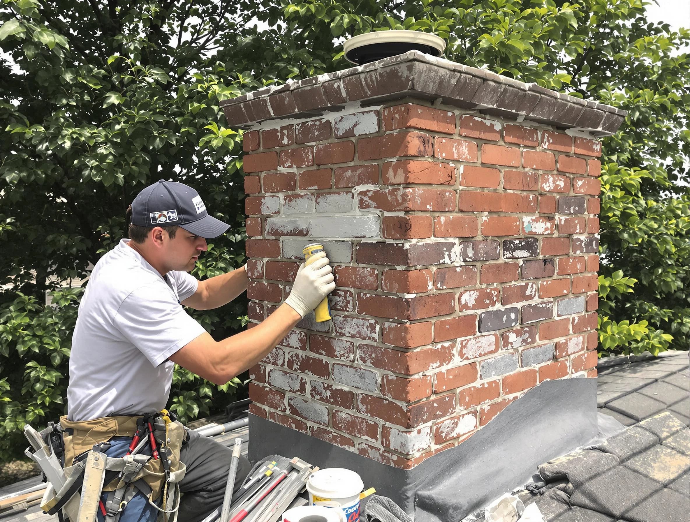 Greensburg Chimney Sweep restoring an aging chimney in Greensburg, PA