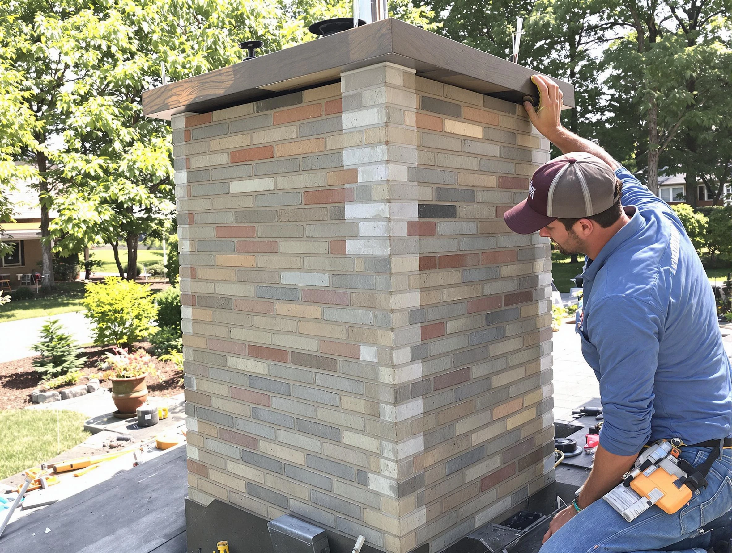 Greensburg Chimney Sweep completing a modern chimney remodel in Greensburg, PA